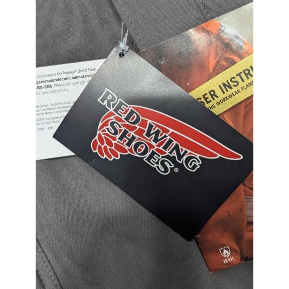 Red Wing Lined FR Jacket Men XL-R  Gray Safety Full Zip Workwear Gray Insulated - Picture 11 of 16